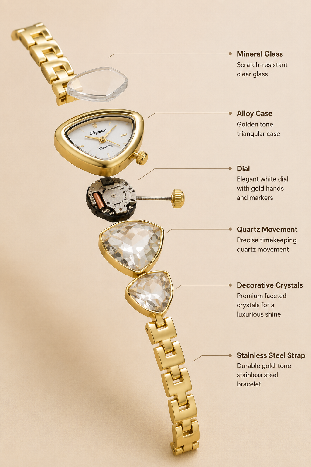 Crystal Charm Bracelet Watch