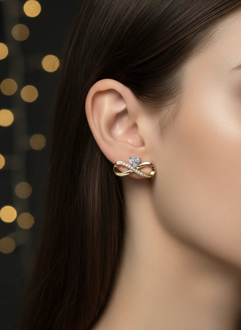 Infinity Jewellery Set | Necklace & Earrings in Gold-Tone Finish