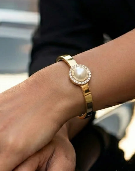 Golden Pearl Cuff Bracelet | A Quiet Statement of Timeless Grace