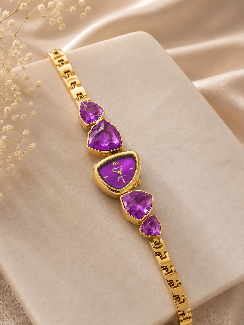 Amethyst Crystal Watch Bracelet